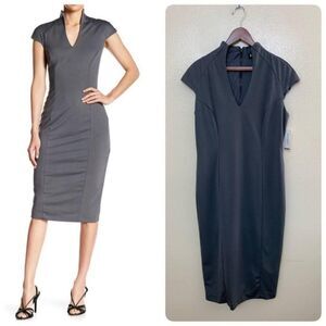 Alexia Admor Katrina Military Midi Sheath Dress